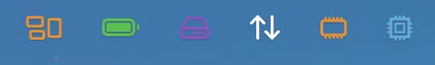Peekbar module icons in the macOS menu bar